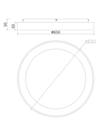 ***OFER/DES*** NISEKO * PLAFÓN REDONDO LED 65 CM - 3000K - NEGRO